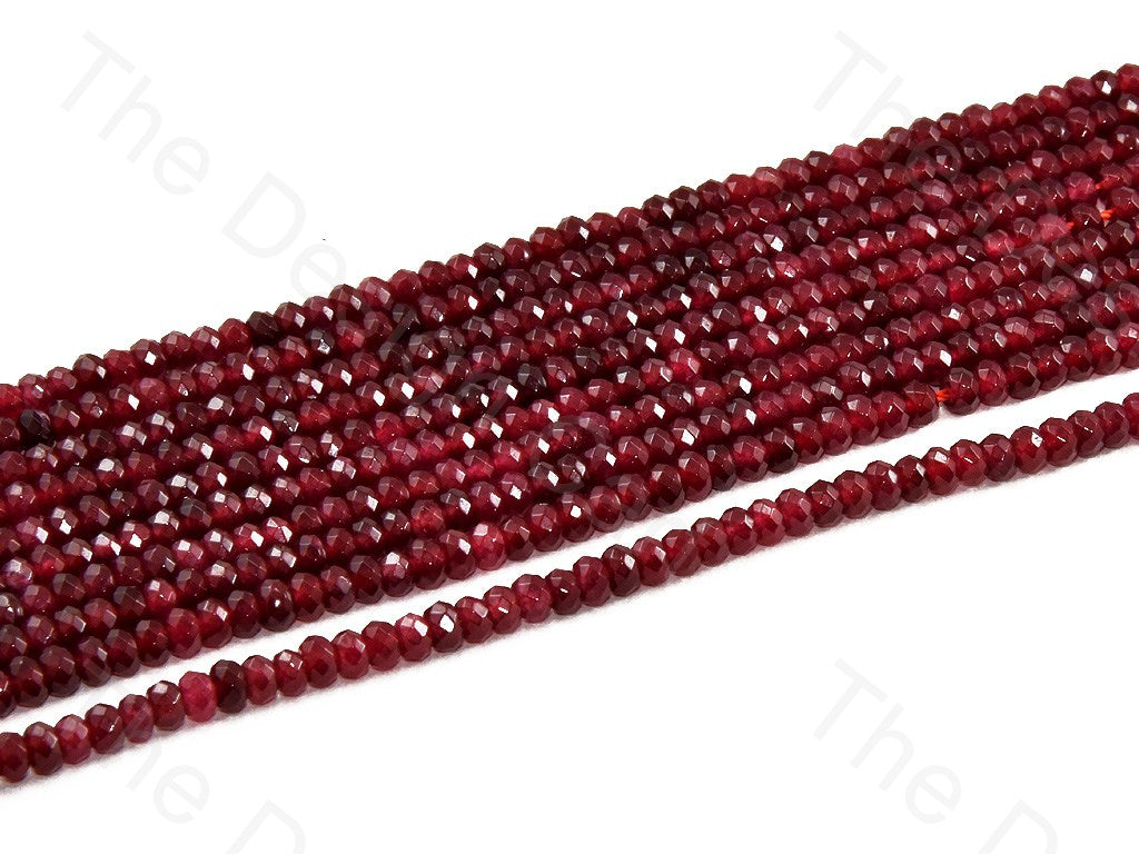 4 mm Maroon Rondelle Jade Quartz Stones (12355758291)