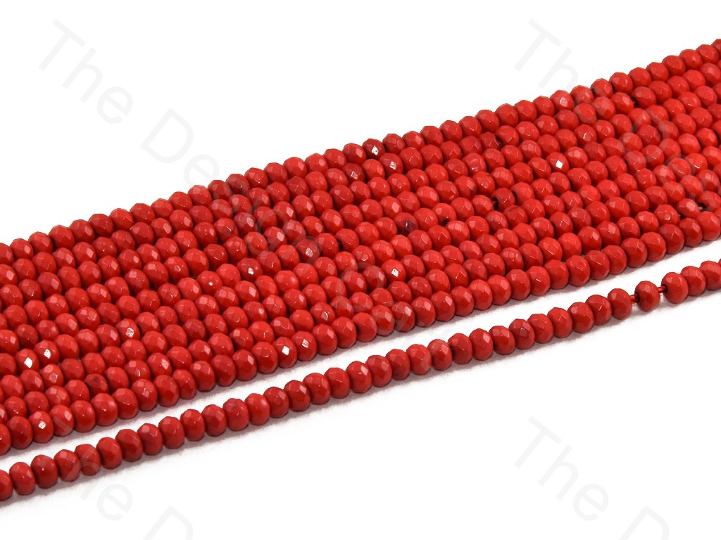 4 mm Bright Red Rondelle Jade Quartz Stones (12355758419)