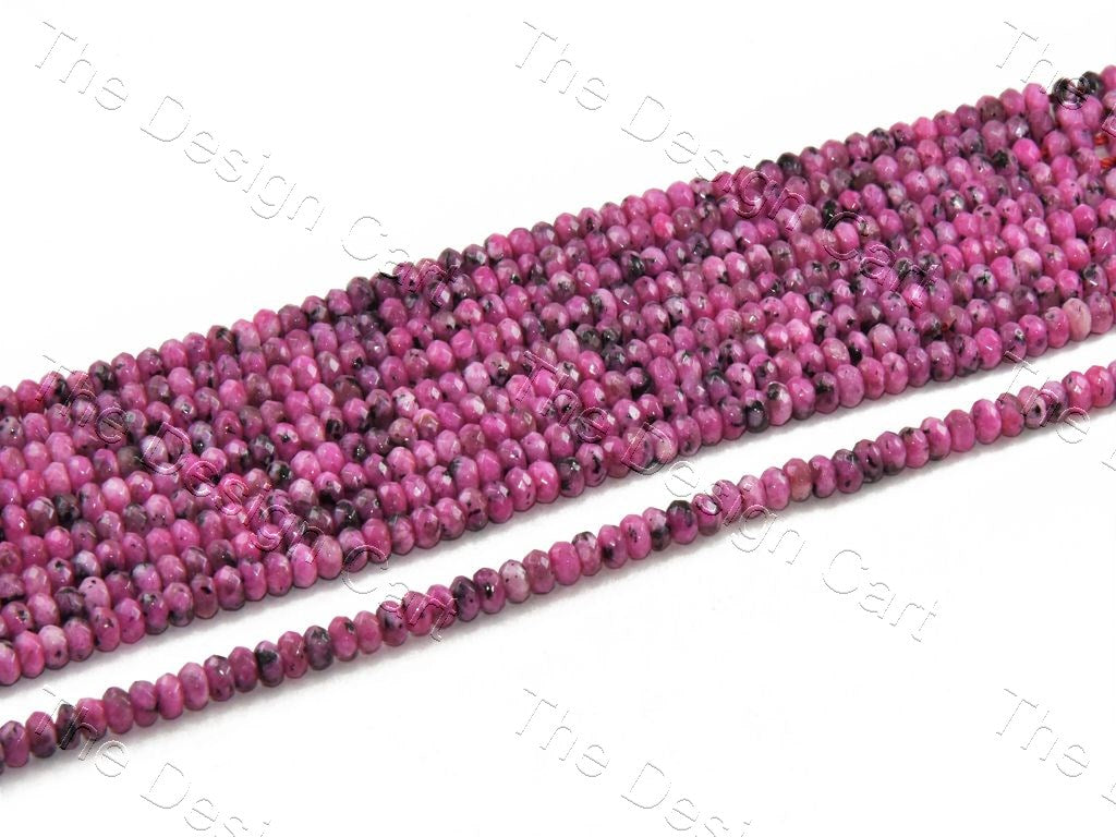 4 mm Pink Black Rondelle Jade Quartz Stones (12355762259)