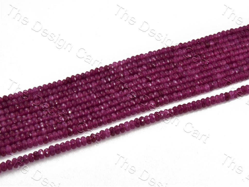 4 mm Violet Red Rondelle Jade Quartz Stones (12355763283)