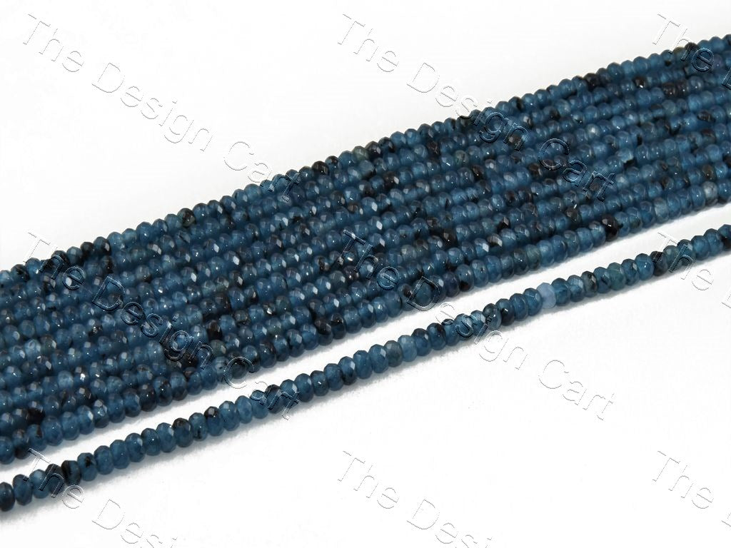 4 mm Steel Blue & Black Rondelle Jade Quartz Stones (12355763923)