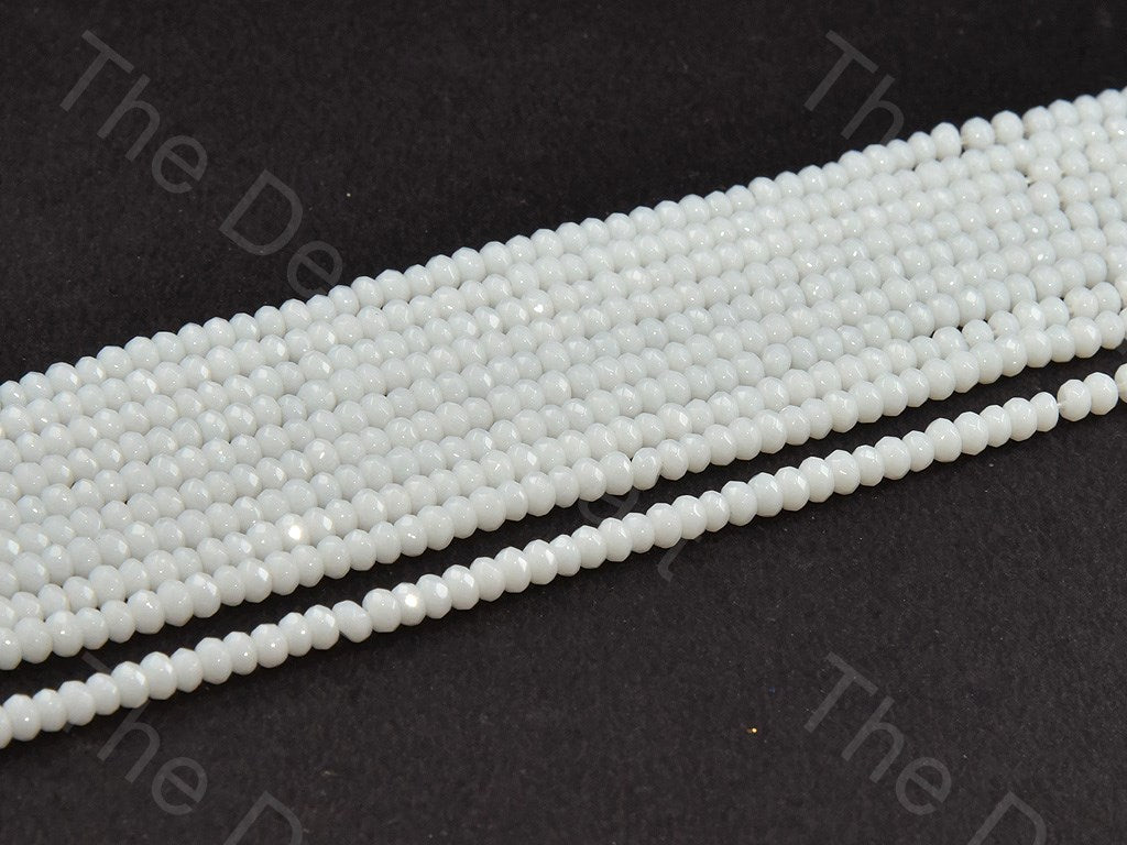 4 mm Opaque White Rondelle Jade Quartz Stones (12355765971)