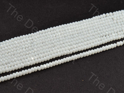 4 mm Opaque White Rondelle Jade Quartz Stones (12355765971)