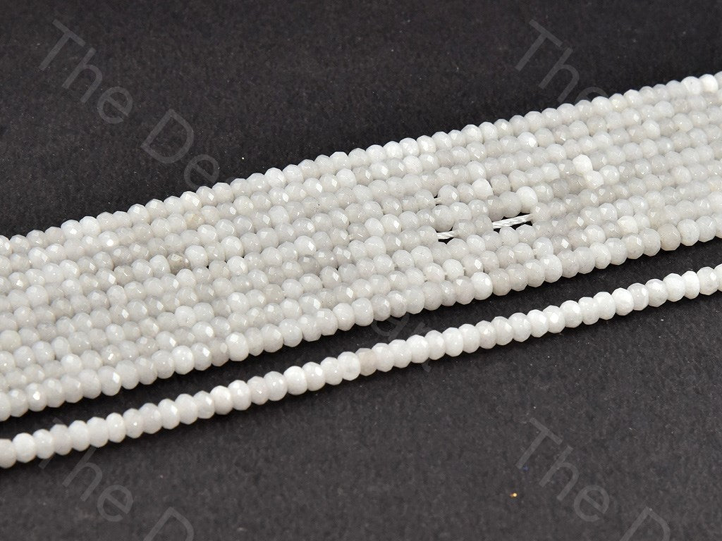 4 mm Marble White Rondelle Jade Quartz Stones (12355766931)