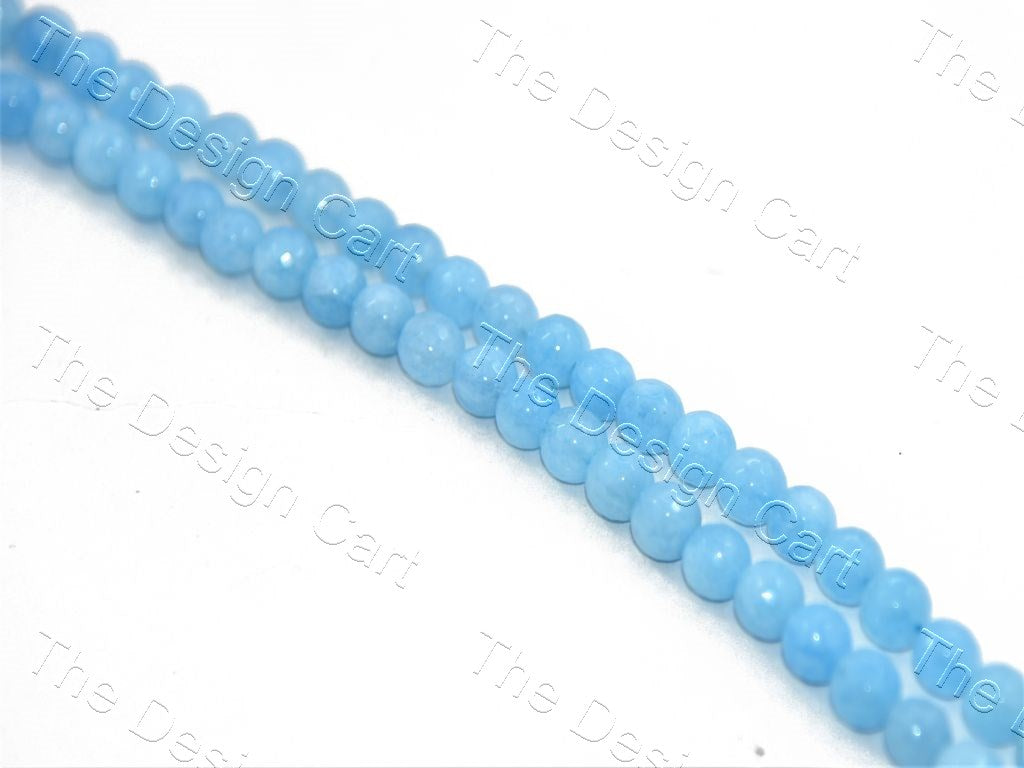 10 mm Aqua Blue White Jade Rondelle Quartz Semi Precious Stone (415443779618)