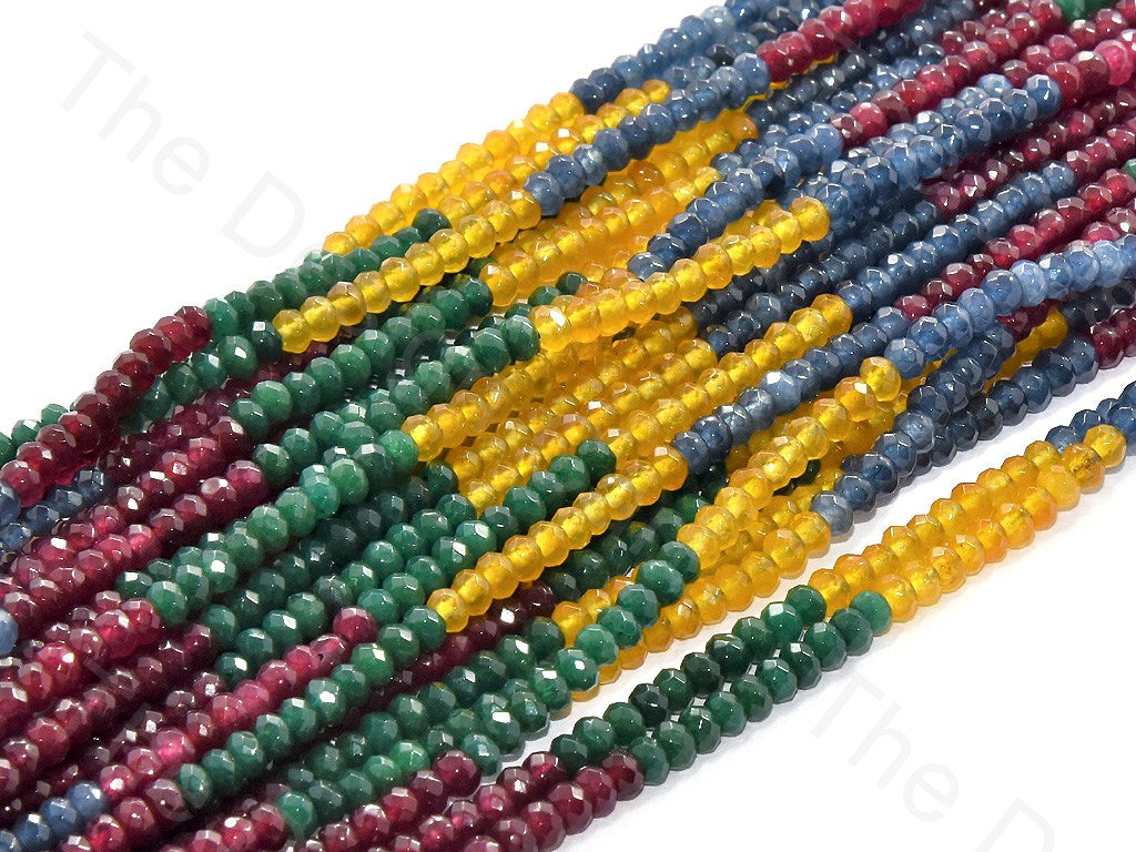 4 mm Multicolour Design 6 Rondelle Jade Quartz Stones | The Design Cart (502335176738)