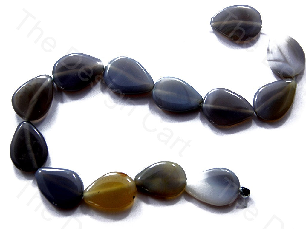 Drop Shaped Smoke Gray Natural Agate Stones (1586516426786)