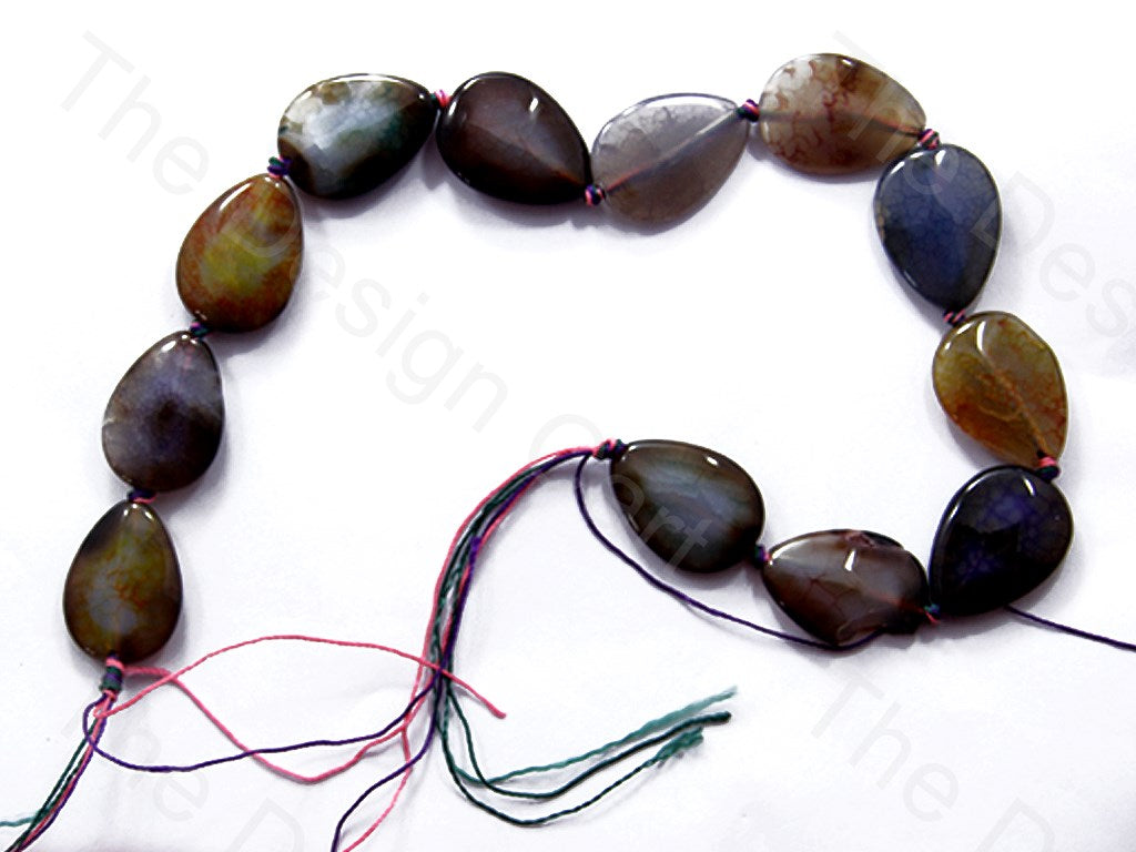 Drop Shaped Black-Brown Natural Agate Stones (1586516525090)