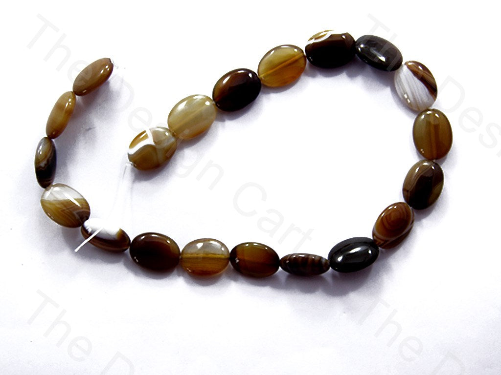 Oval Brown-White Natural Agate Stones (1586516623394)