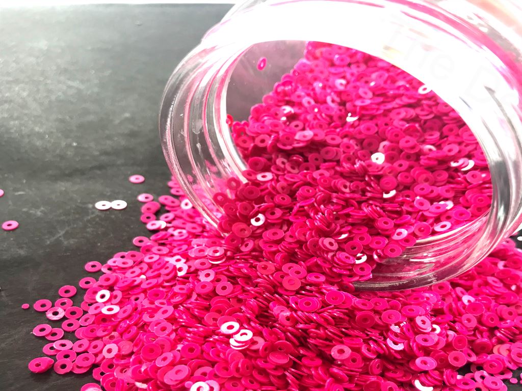 Hot Pink Center Hole Circular Sequins (1497024135202)