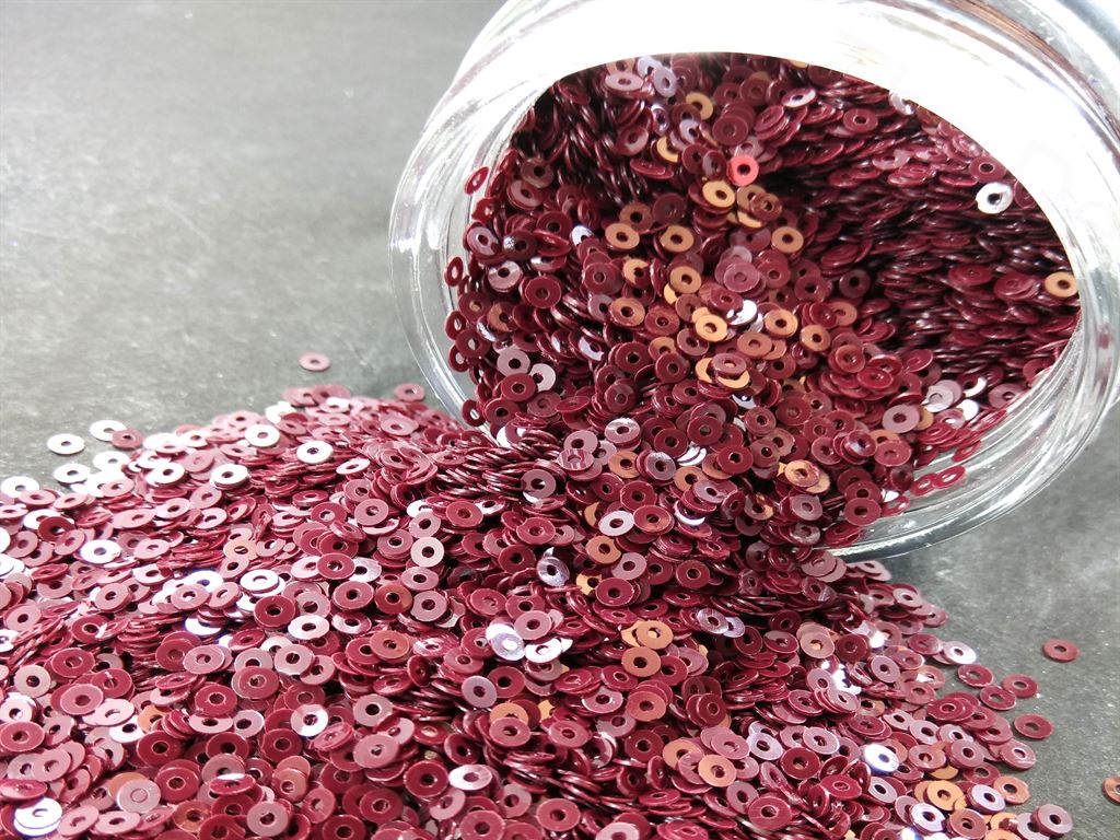 Plum Red Center Hole Circular Sequins (1497027346466)