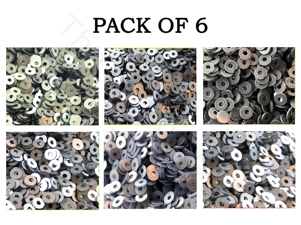 Pack Of 6 Gray Family Sequins Combo | The Design Cart (1863627046946)