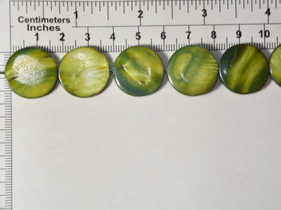 olive-green-flat-circular-designer-glass-shell-beads-20-mm