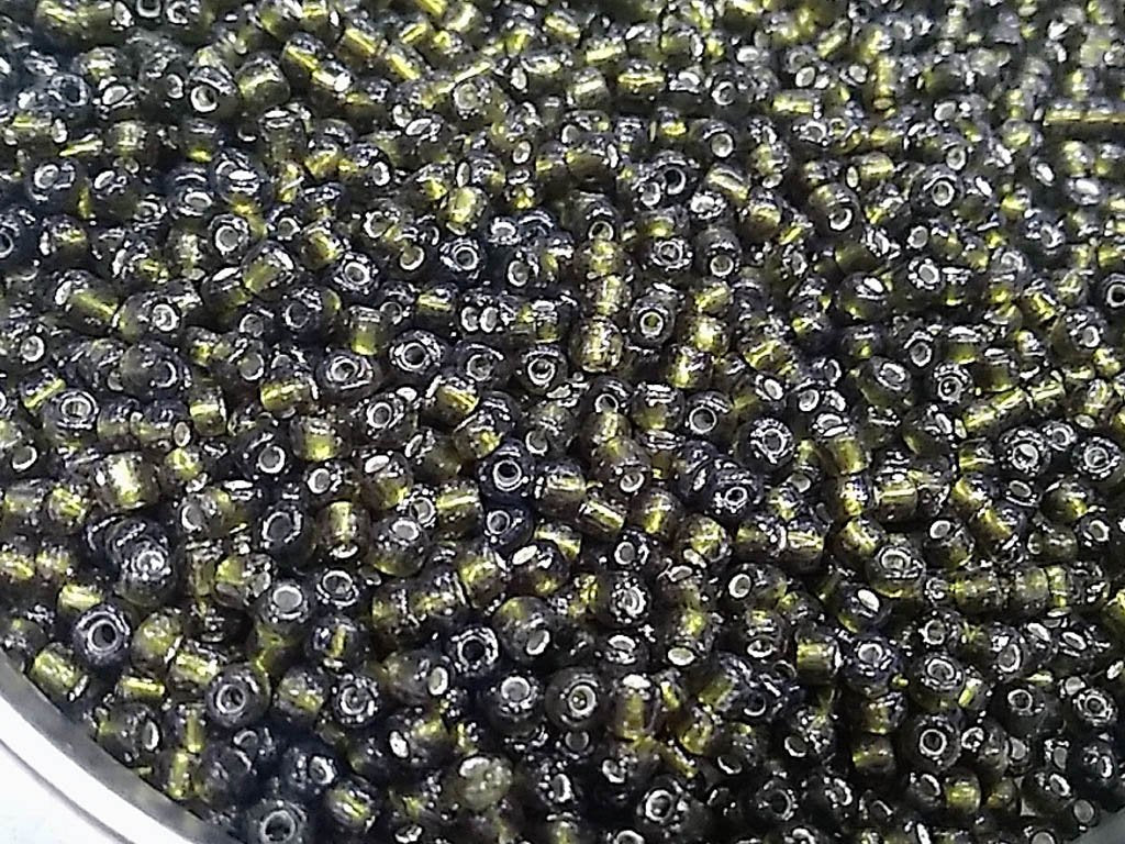 olive-green-silverline-round-rocaille-glass-seed-beads
