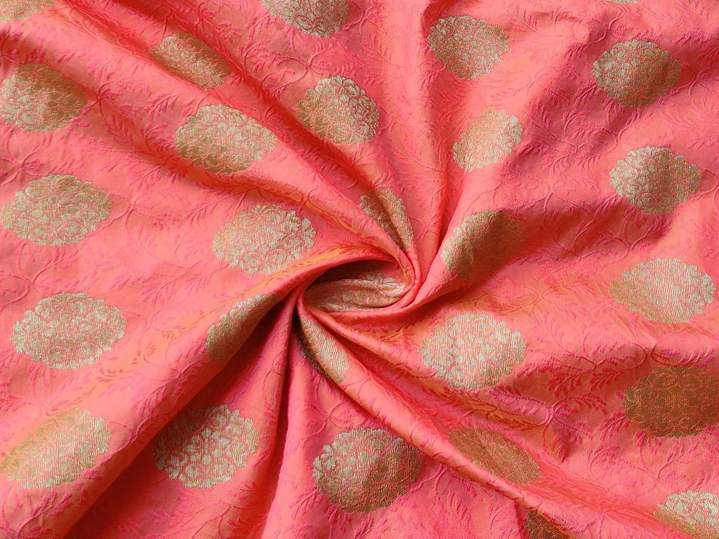 orange-banarsi-silk-fabric-with-golden-butas