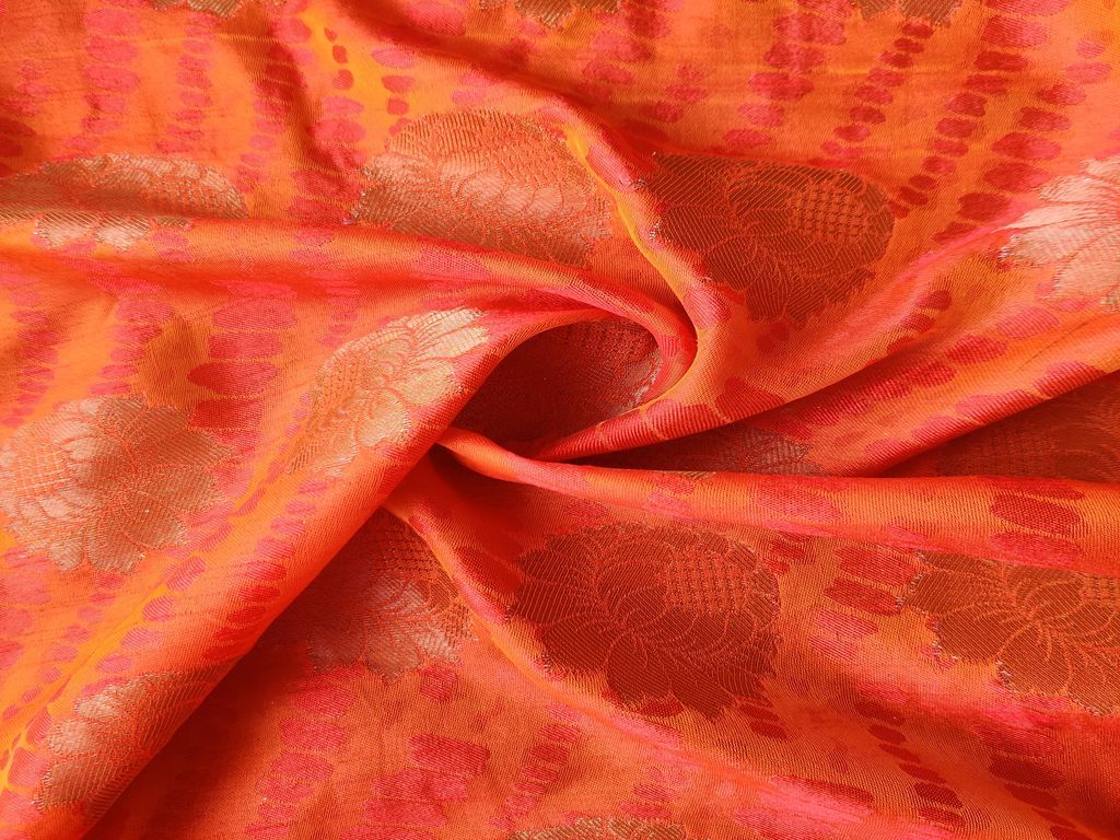 orange-banarsi-silk-fabric-with-golden-butas-1