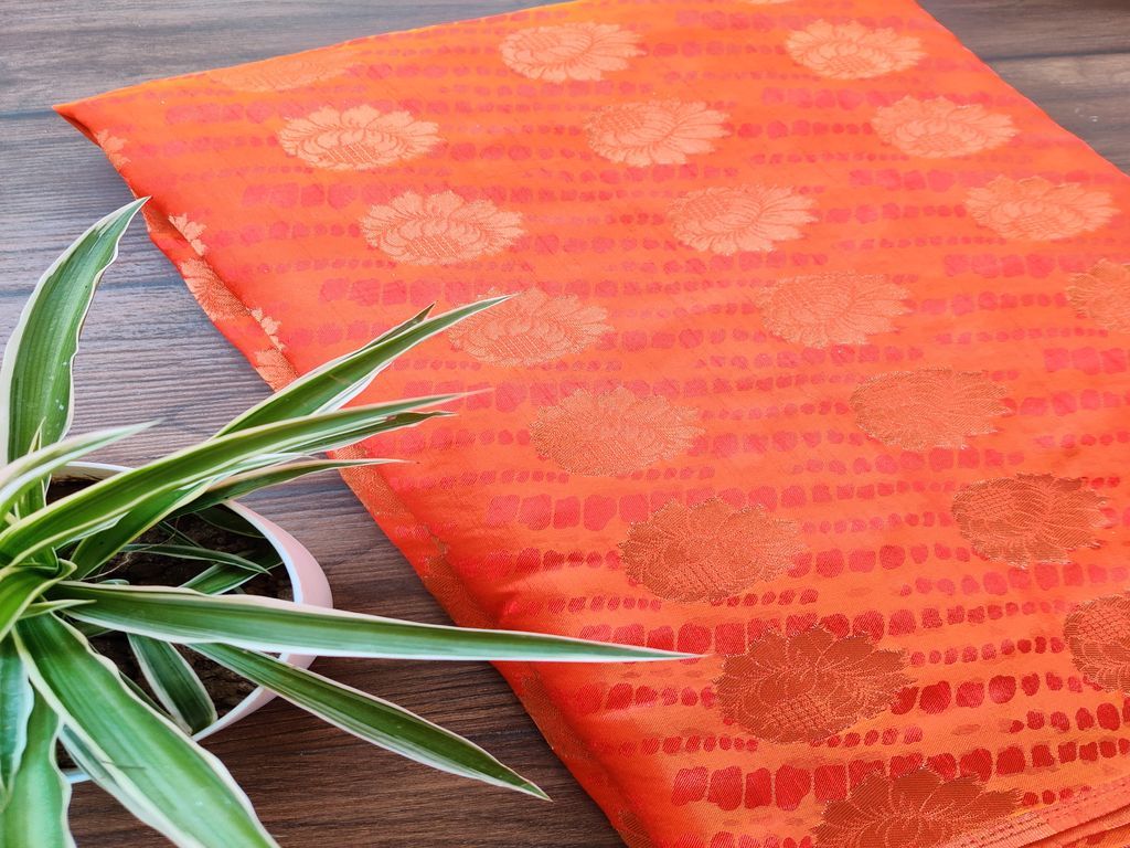 orange-banarsi-silk-fabric-with-golden-butas-1