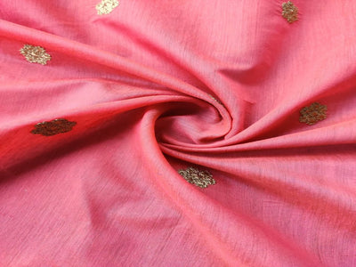 orange-chanderi-fabric-with-embroidered-golden-flowers-all-over