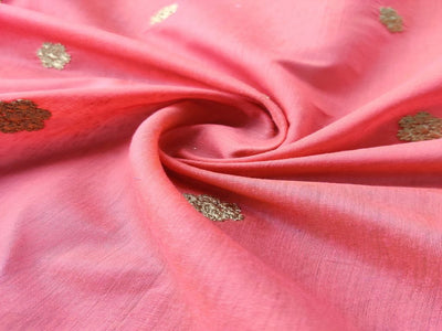 orange-chanderi-fabric-with-embroidered-golden-flowers-all-over