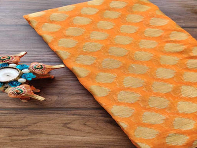 orange-fine-georgette-fabric-with-golden-buttas-all-over