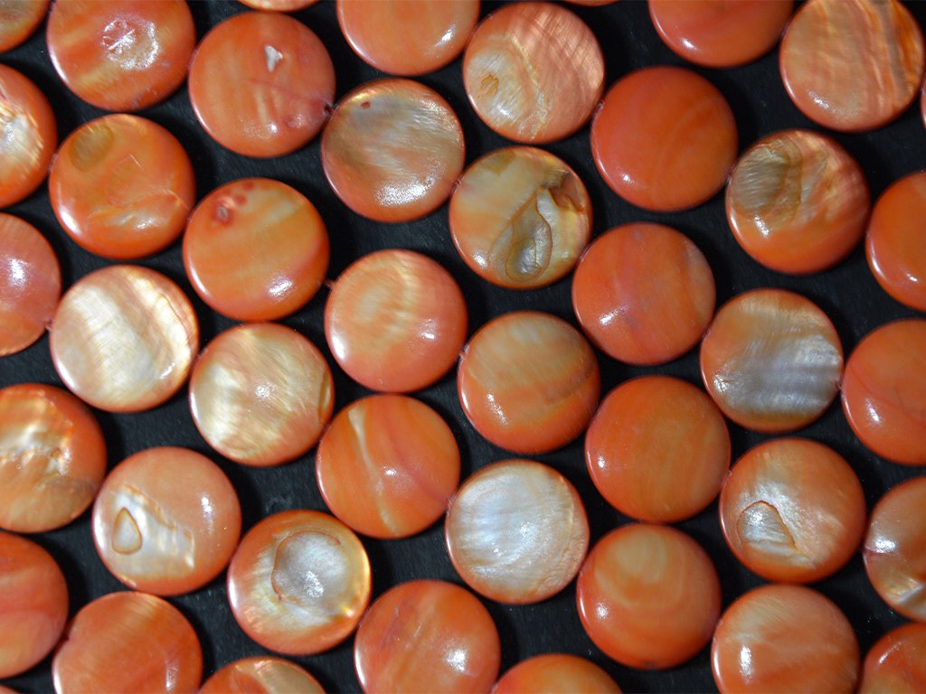 orange-flat-circular-designer-glass-shell-beads-20-mm