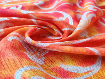 orange-yellow-kota-doria-fabric-with-gold-foil-print