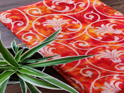 orange-yellow-kota-doria-fabric-with-gold-foil-print