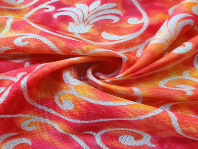 orange-yellow-kota-doria-fabric-with-gold-foil-print