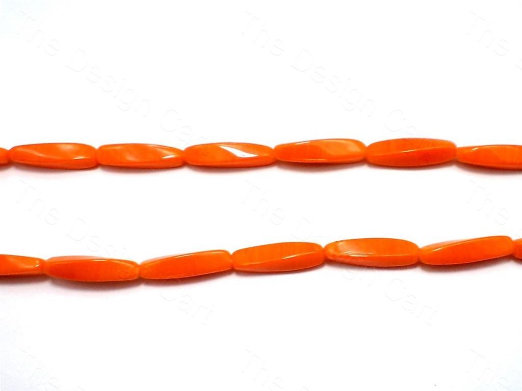 Fire Polished Orange Oval Glass Beads (1616171171874)