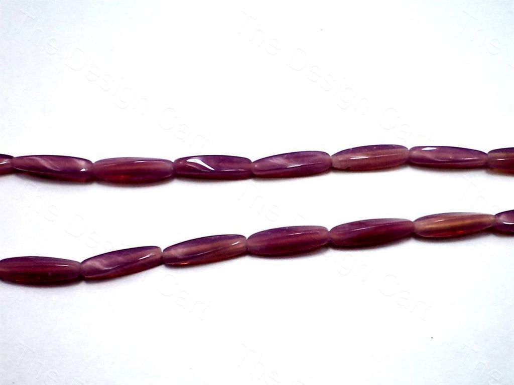Fire Polished Purple Oval Glass Beads (1616171434018)