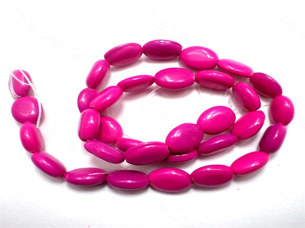 Magenta Oval Glass Beads (1616171565090)