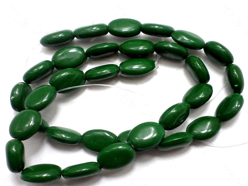 Green Oval Glass Beads (1616172023842)