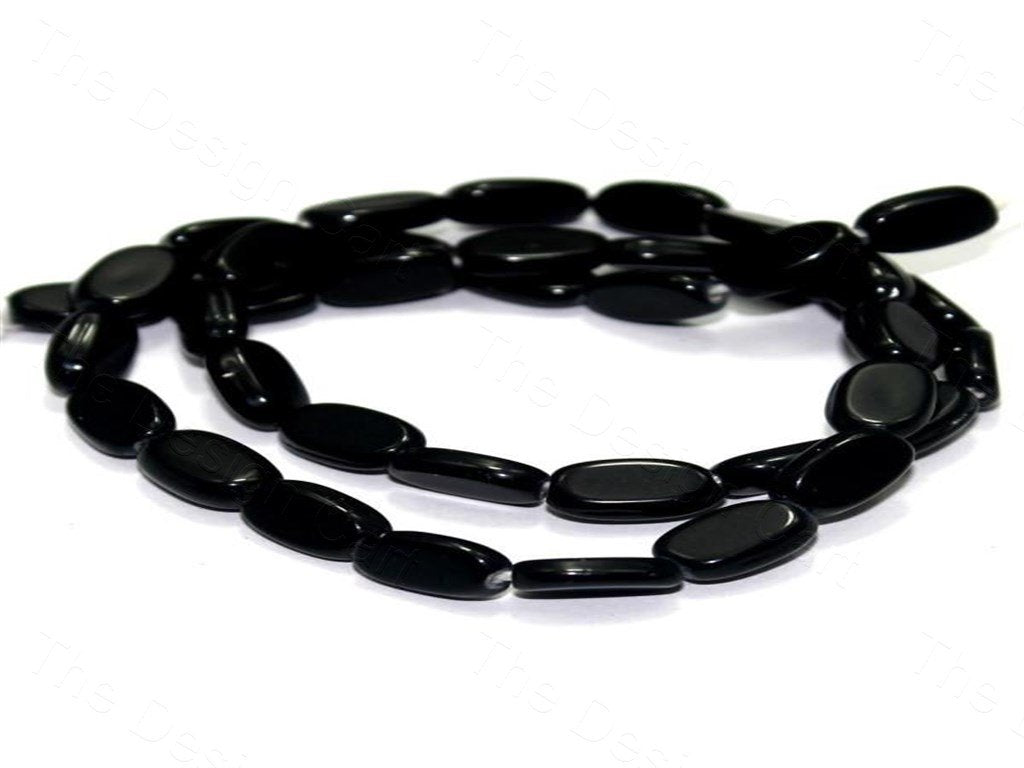 Black Oval Glass Beads (4569102843973)