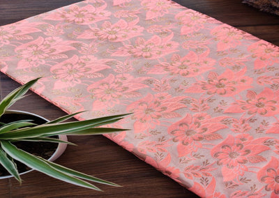 precut-orange-golden-brocade-fabric