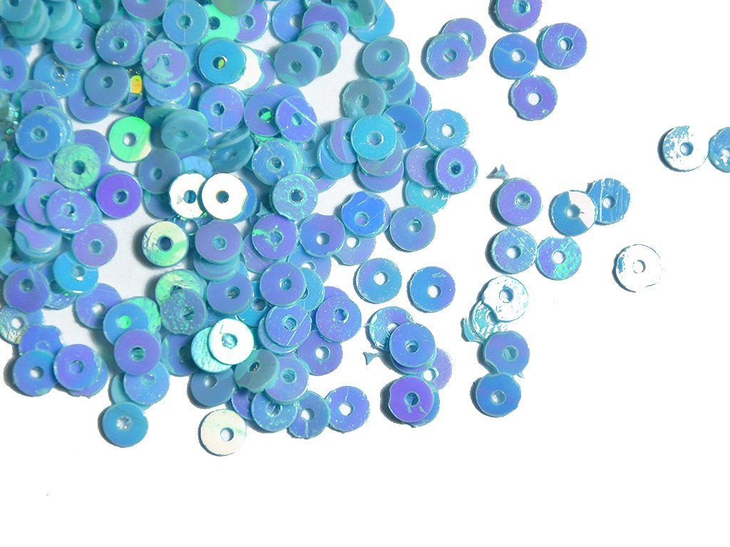 Pastel Blue Opaque Circular Plastic Sequins
