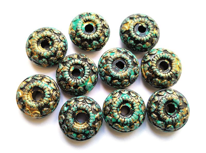 patina-and-golden-acrylic-disk-beads
