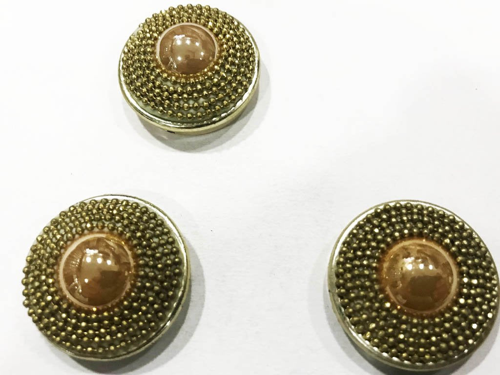 peach-brown-stone-circular-designer-show-buttons-with-plastic-base-24-mm
