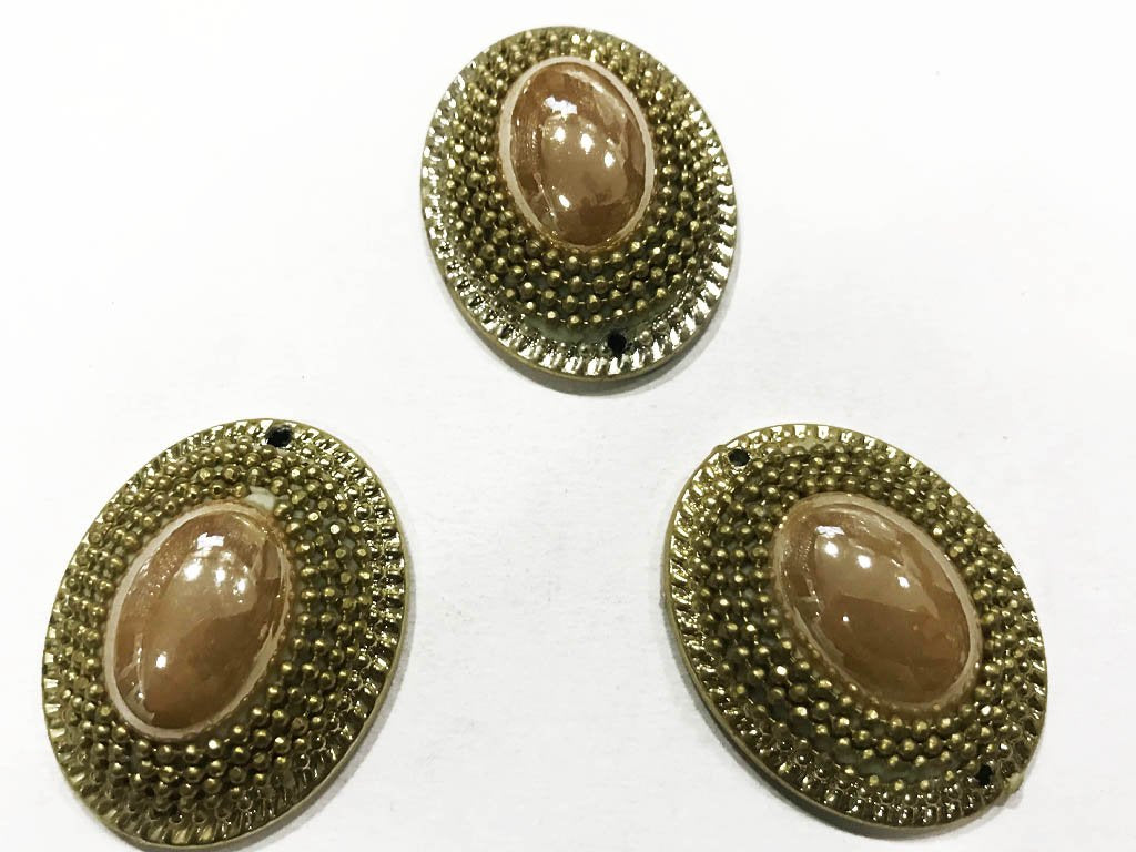 peach-brown-stone-oval-designer-show-buttons-with-plastic-base-25x18-mm