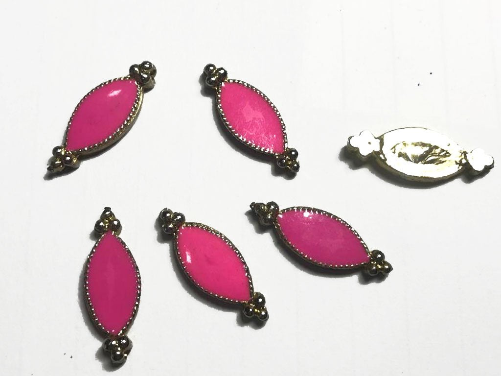 pink-eye-2-hole-metal-embellishment-with-enamel-25x10-mm