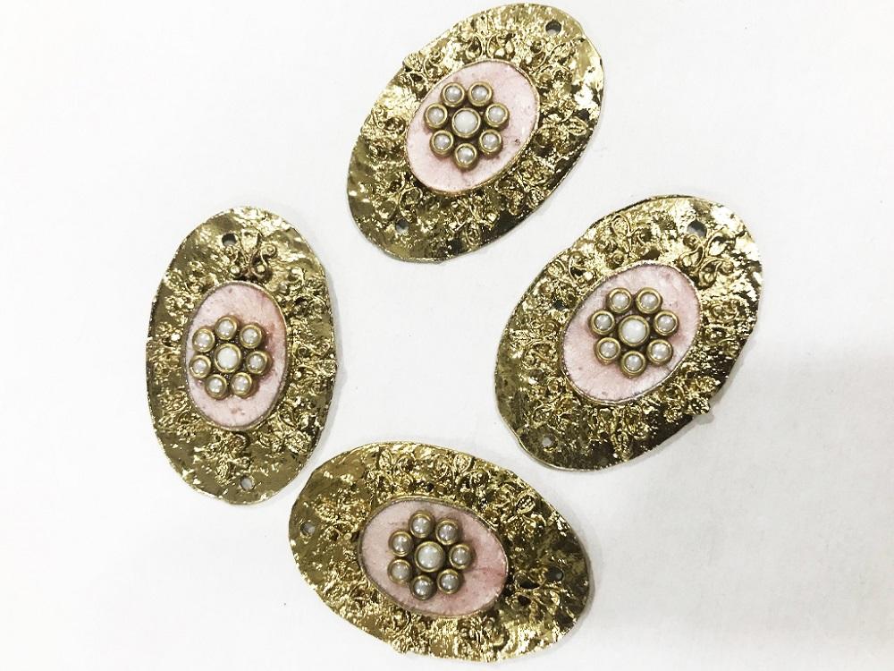 pink-oval-enamel-fill-kundan-work-metal-embellishment-40x25-mm