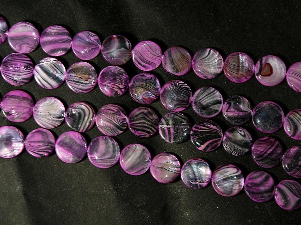 purple-black-flat-circular-designer-glass-shell-beads-20-mm