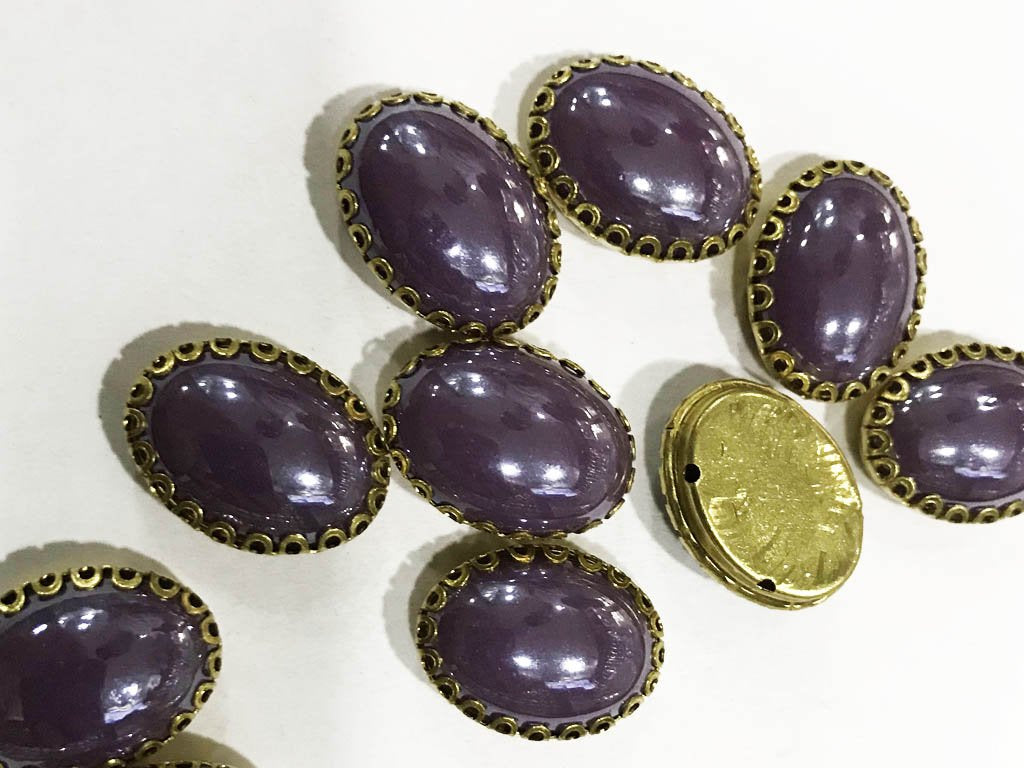 purple-oval-glass-stones-with-flower-catcher-18x13-mm