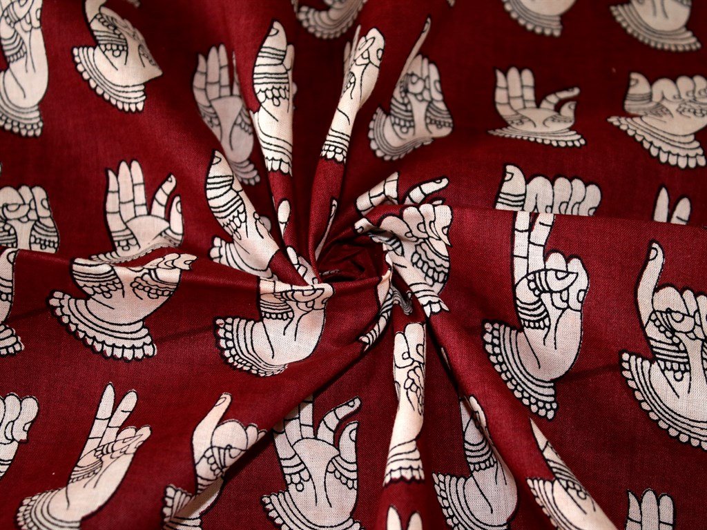 maroon-hands-print-design-cotton-fabric-rpd31-mb-c