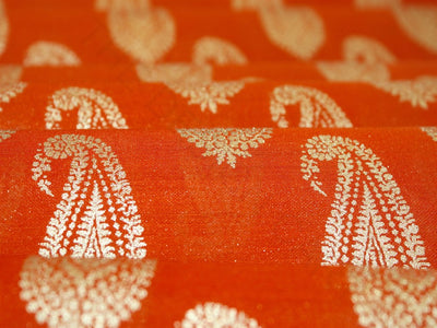 orange-paisley-polyester-chanderi-fabric-d42-dornggold-ch