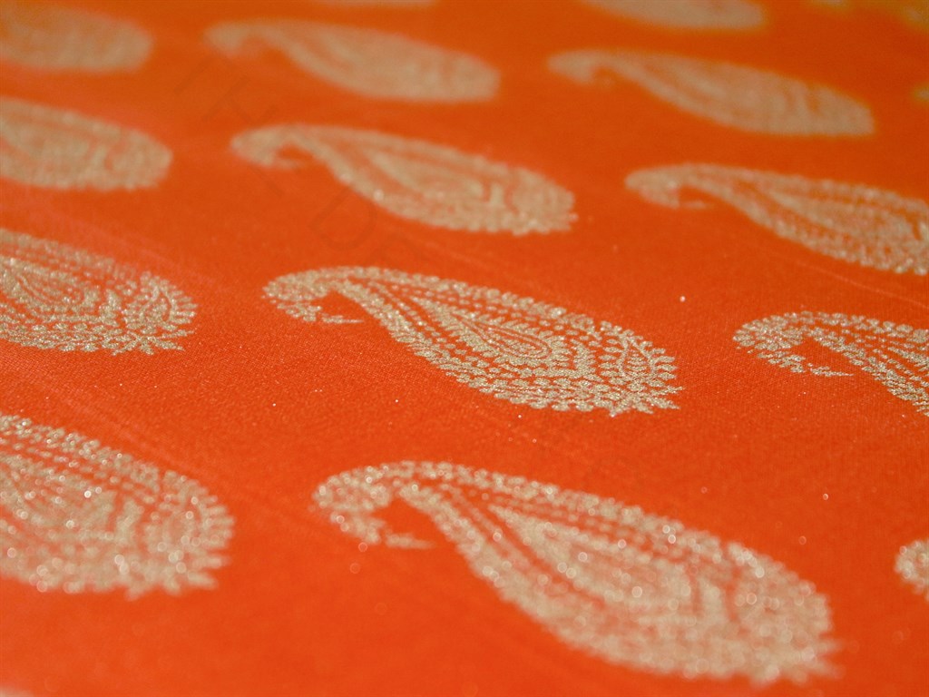 orange-paisley-polyester-chanderi-fabric-d42-dornggold-ch