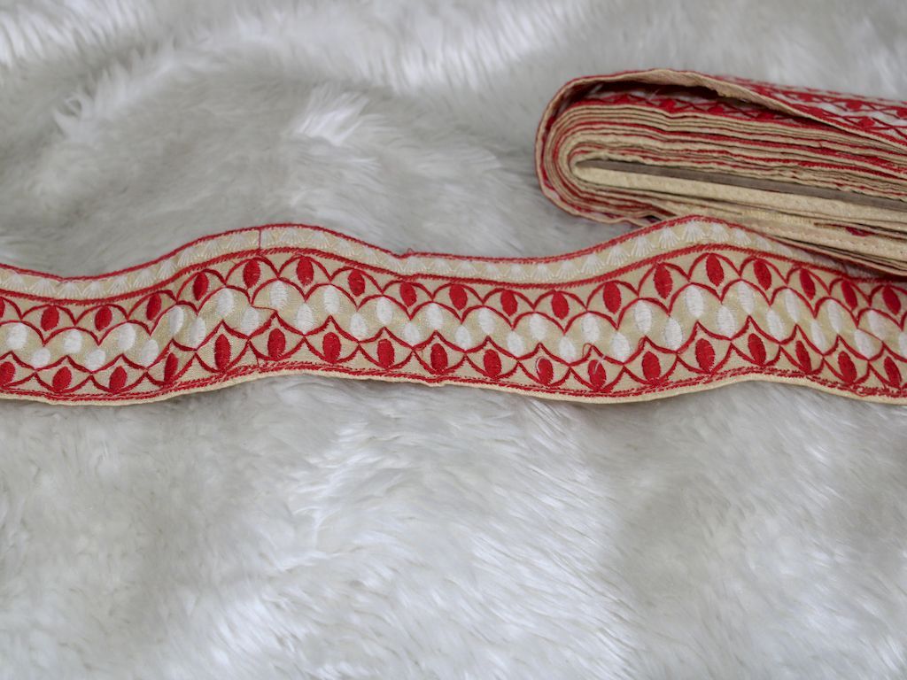 red-embroidery-work-lace