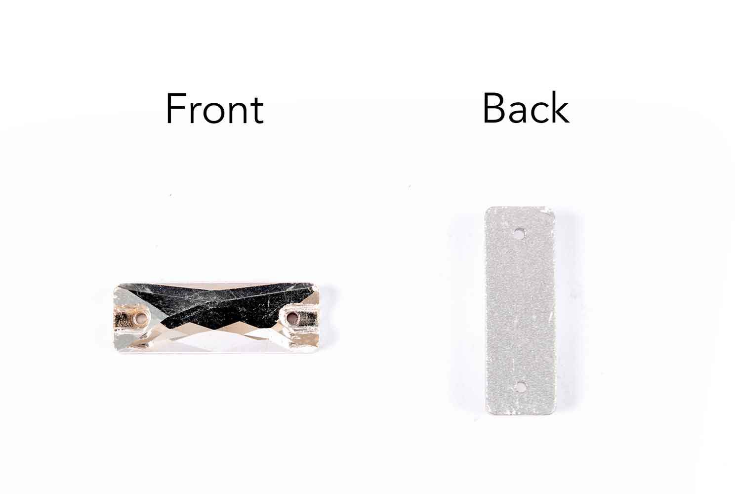 Silver Rectangular Glass Stones
