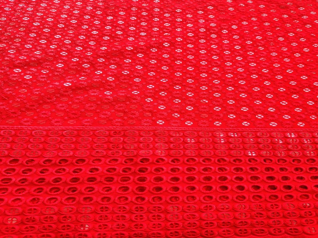 red-chikankari-rayon-fabric-with-sequins-one-sided-schiffli-border