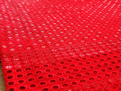 red-chikankari-rayon-fabric-with-sequins-one-sided-schiffli-border
