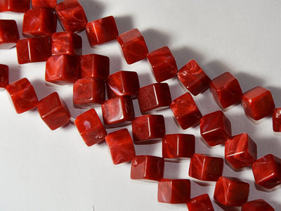 red-cubical-resin-beads